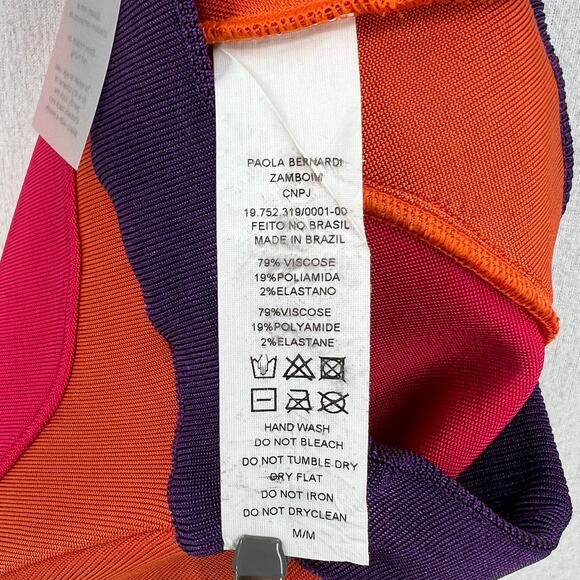 PAOLA BERNARDI Renata Mini Skirt Womens Pink Purple Colorblock Stretch Knit NEW - Picture 9 of 16